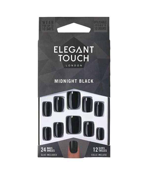 ELEGANT TOUCH BLACK NAIL WITH GLUE 