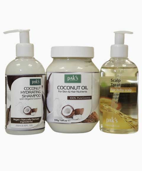 PAKS COCONUT SHAMPOO OIL AND SCALP TREATMENT OIL BUNDLE 