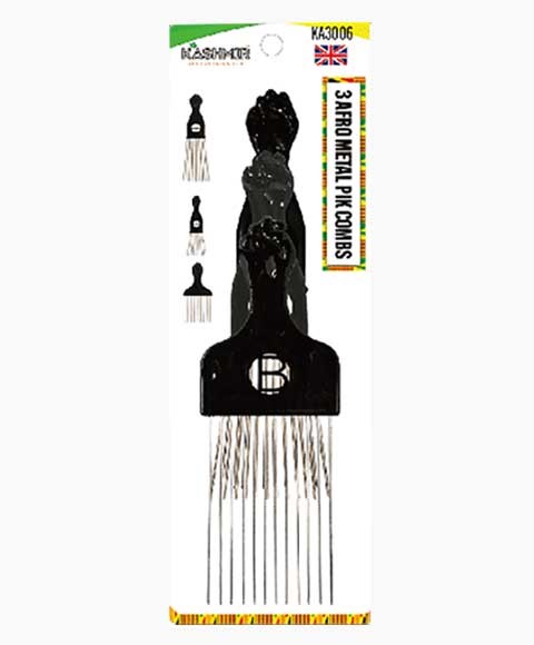 BEAUTY AMBITION AFRO METAL PIK COMBS KA3006 