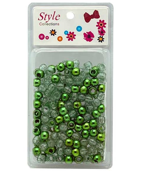 STYLE COLLECTION HAIR BEADS BD008 GREEN 