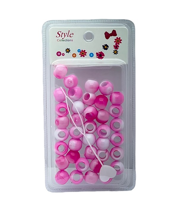STYLE COLLECTION HAIR BEADS WHITE AND PINK BD009B 
