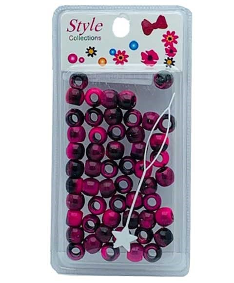 STYLE COLLECTION PATTERN BEADS BD012 BLACK AND PINK 