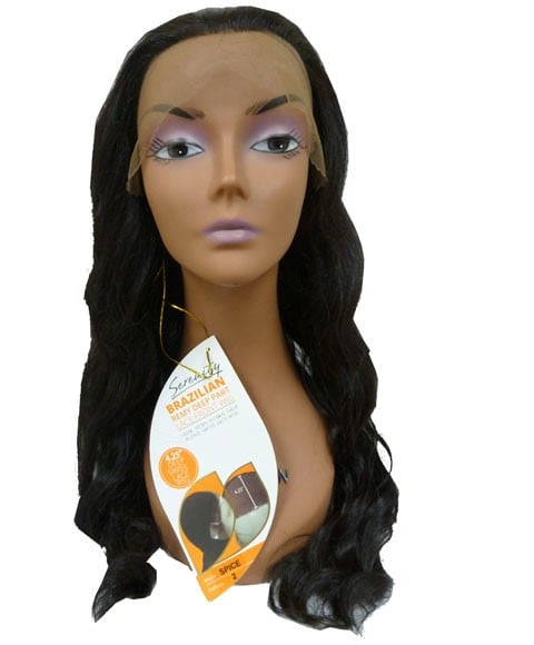 BRAZILIAN REMI DEEP PART BLENDED HH SPICE SWISS LACE WIG 