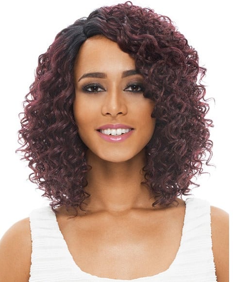 NATURAL SUPER FLOW DEEP PART SYN BOHEMIAN LACE WIG 