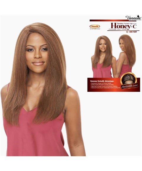 HONEY C SIDE PART SWISS SILK LACE FRONT BRAZILIA BLEND WIG