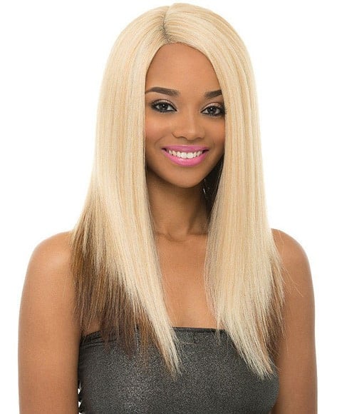NATURAL SUPER FLOW DEEP PART SYN MAY LACE WIG 