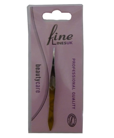 FINE LINESUK TWEEZER CHROME PLATED POINTED 