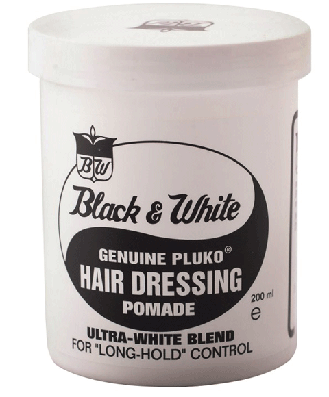 BLACK AND WHITE GENUINE PLUKO HAIR DRESSING POMADE STRONG