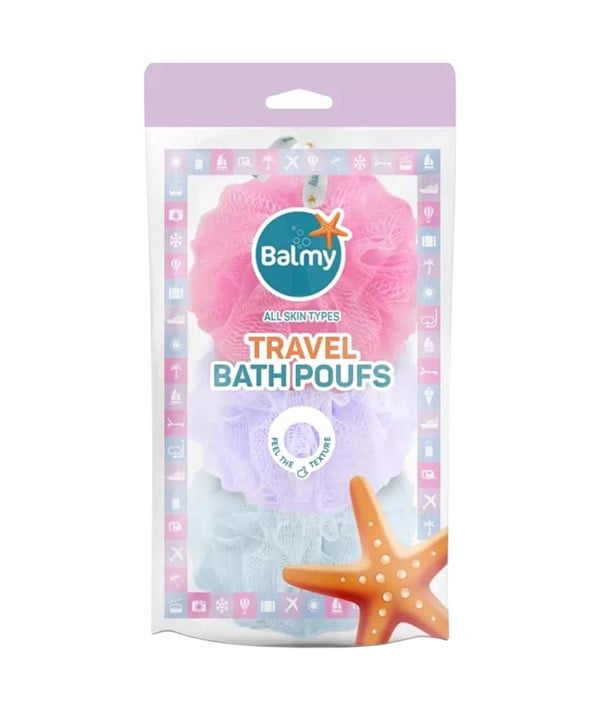 BALMY TRAVEL BATH POUFS 