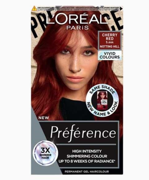 PREFERENCE HIGH INTENSITY PERMANENT GEL HAIR COLOUR CHERRY