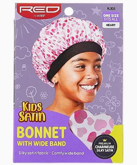 RED BY KISS KIDS SATIN BONNET HEART HJ08 