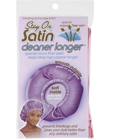 STAY ON SATIN CLEANER LONGER DRAWSTRING BONNET 97221 
