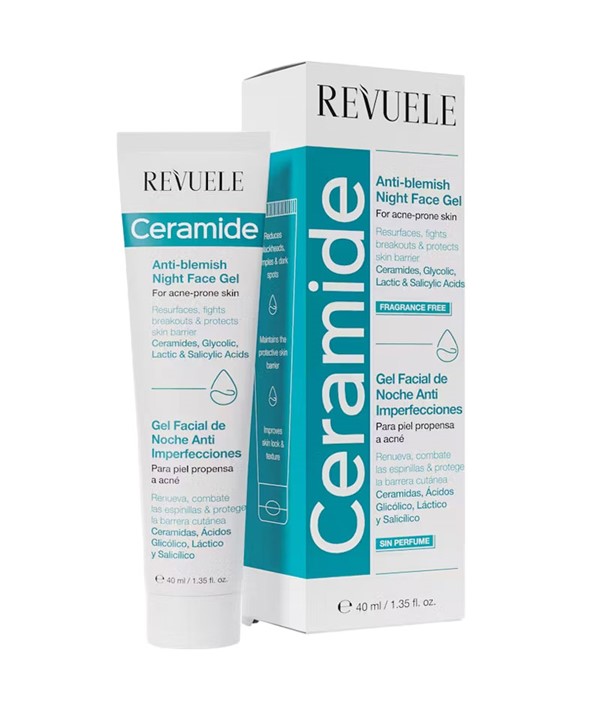 REVUELE CERAMIDE ANTI BLEMISH NIGHT FACE GEL 