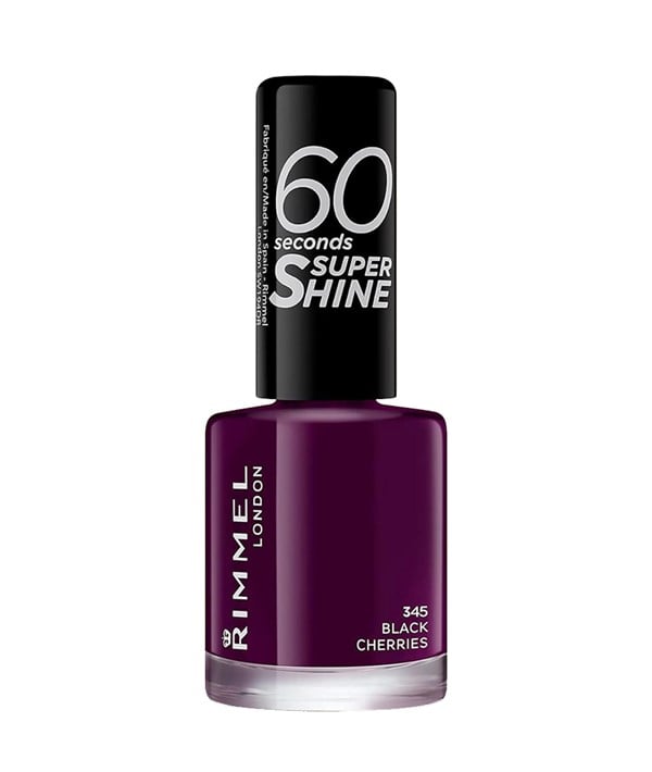 RIMMEL 60 SECONDS SUPER SHINE NAIL POLISH 345 BLACK CHERRI