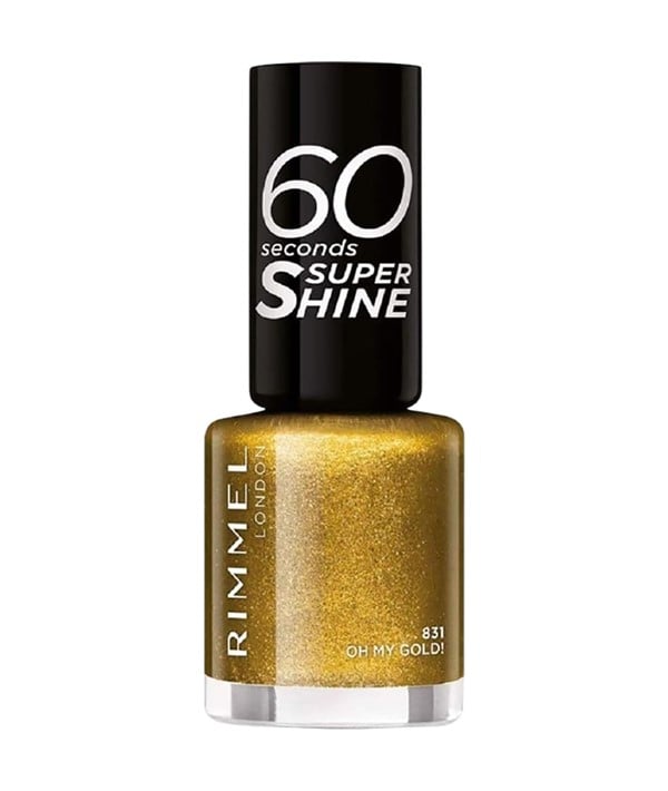 RIMMEL 60 SECONDS SUPER SHINE NAIL POLISH 831 OH MY GOLD 