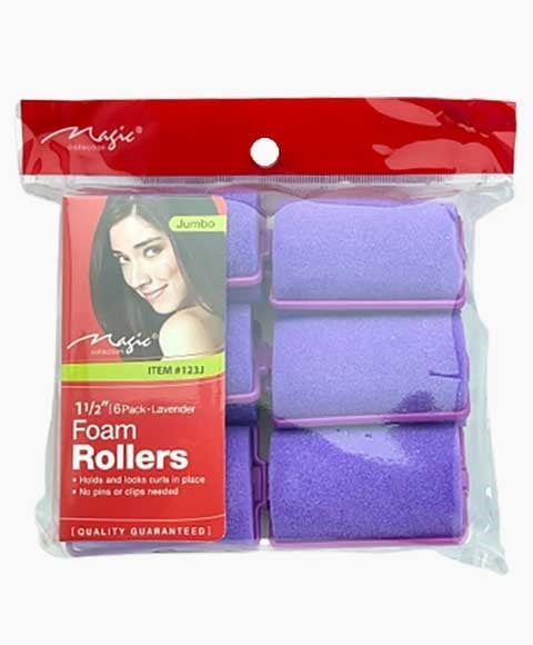 MAGIC COLLECTION FOAM ROLLERS LAVENDER 123J JUMBO 