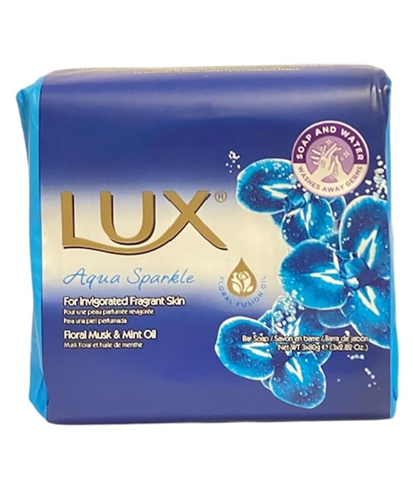 LUX AQUA SPRAKLE FLORAL MUSK AND MINT OIL BAR SOAP 