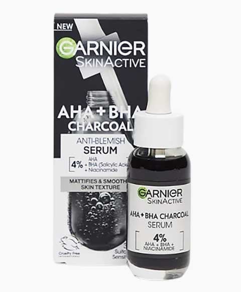 SKIN ACTIVE AHA AND BHA CHARCOAL ANTI BLEMISH SERUM 