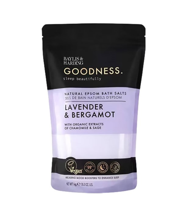 GOODNESS LAVENDER AND BERGAMOT NATURAL EPSOM BATH SALTS 