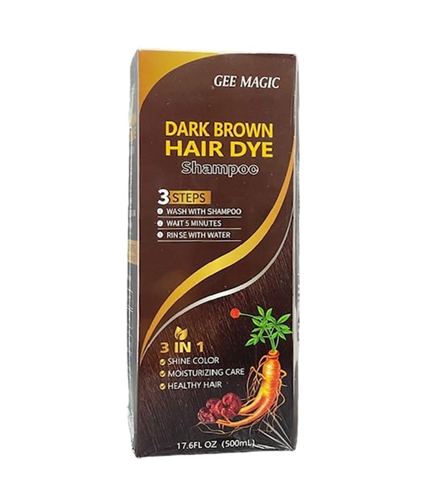 GEE MAGIC DARK BROWN HAIR DYE SHAMPOO 