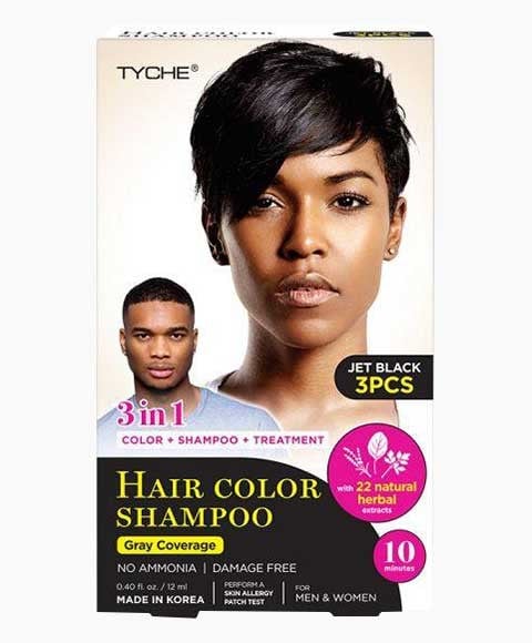 TYCHE 3IN1 HAIR COLOR SHAMPOO JET BLACK 