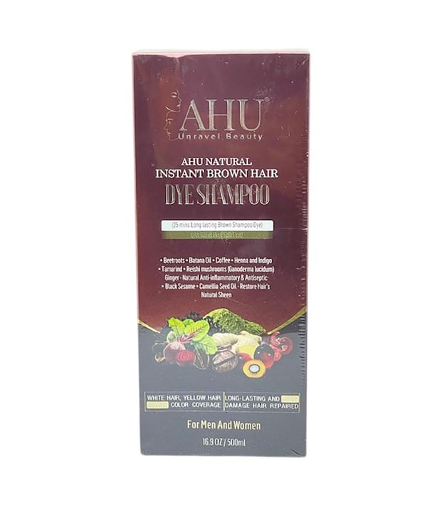 AHU NATURAL INSTANT BROWN HAIR DYE SHAMPOO 