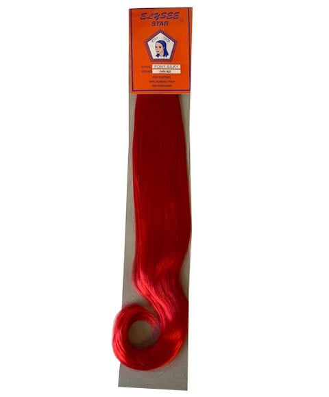 SILKY SYN PONY DARK RED 