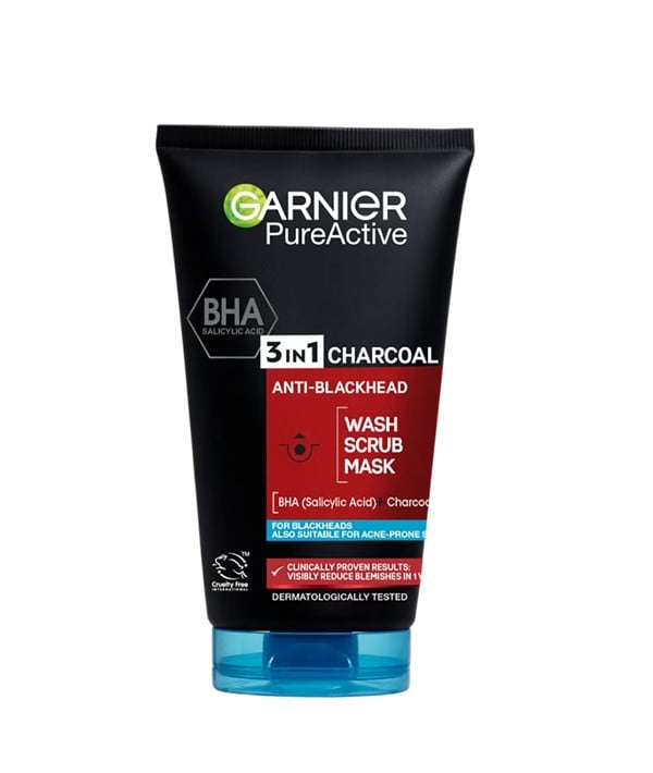 SKIN ACTIVE PURE ACTIVE 3IN1 CHARCOAL ANTI BLACKHEAD WASH