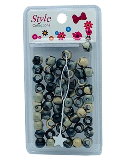STYLE COLLECTION PATTERN BEADS BD012 BLACK AND BEIGE  