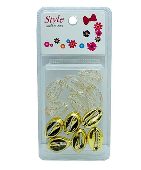 STYLE COLLECTION 2 TONE SHELL BEADS BD015 GOLD 