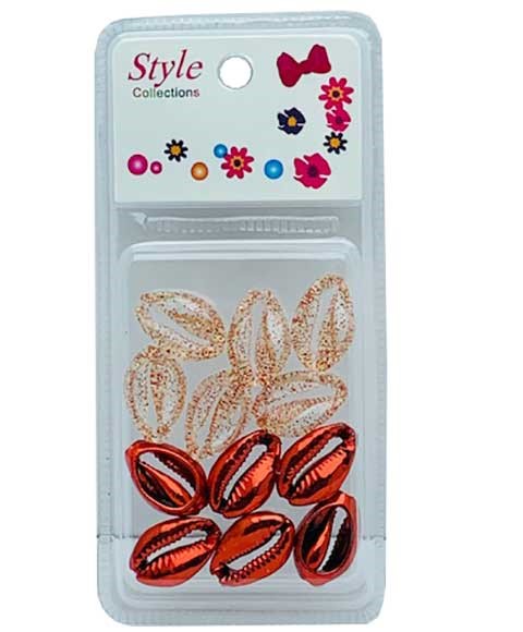 STYLE COLLECTION 2 TONE SHELL BEADS BD015 RED 