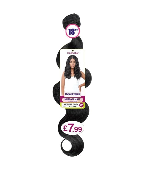 BRAZILIAN HUMAN HAIR PREMIUM BLEND NATURAL BODY WEAVE 