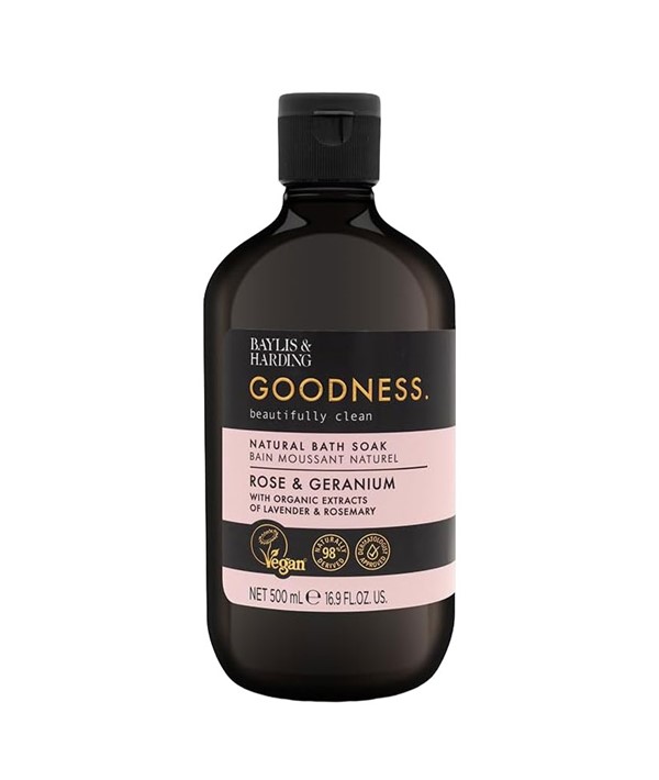 GOODNESS ROSE AND GERANIUM NATURAL BATH SOAK 