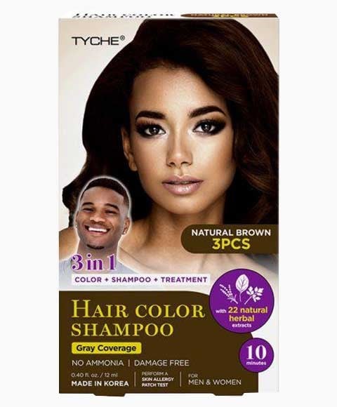 TYCHE 3IN1 HAIR COLOR SHAMPOO NATURAL BROWN 