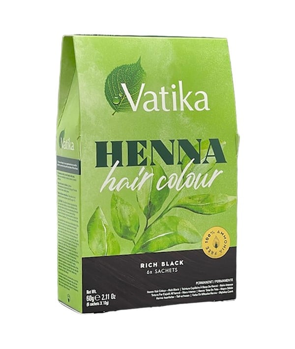 VATIKA HENNA PERMANENT HAIR COLOR RICH BLACK 
